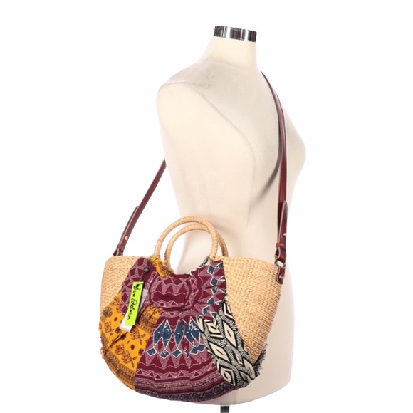 new Sam Edelman ꕥ Jaelynn Straw Crossbody Tote ꕥ - Picture 10 of 14